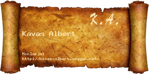 Kavas Albert névjegykártya