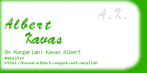 albert kavas business card